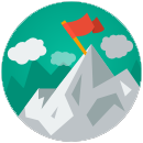 Figura: montanha com uma bandeira no topo, representando persistência